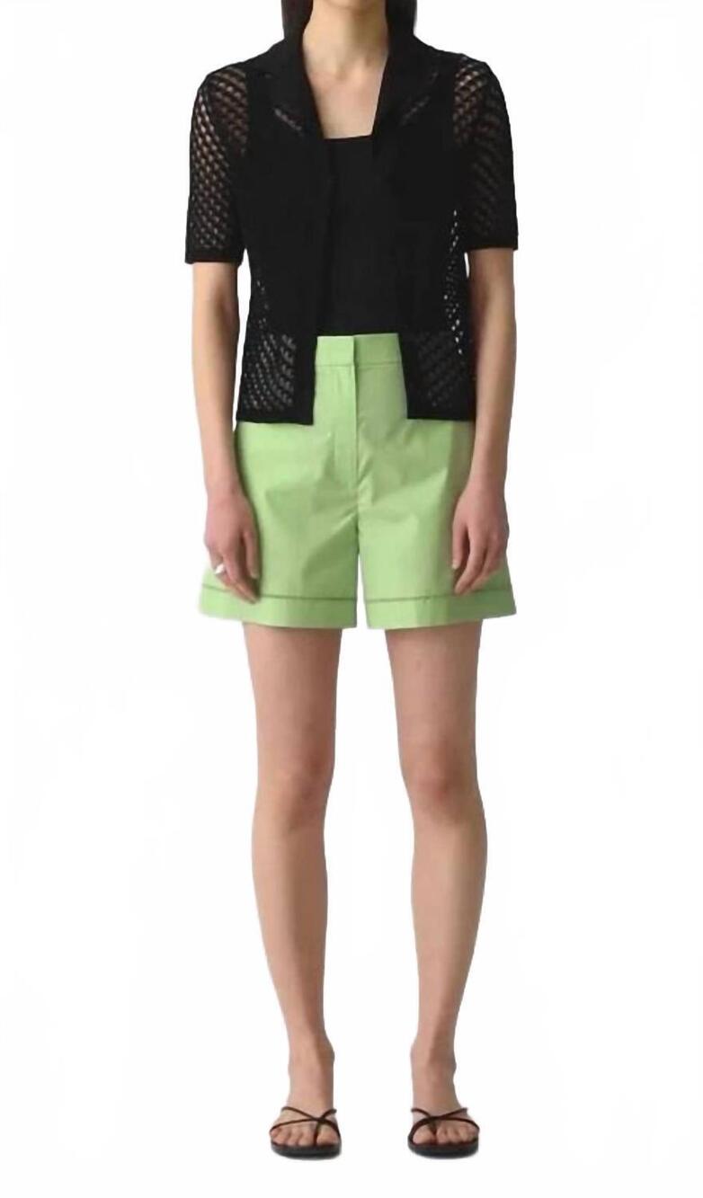 NEW THEORY eyelet shorts in green